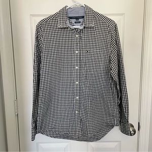 Tommy Hilfiger Black and White Classic Fit Button Down Shirt